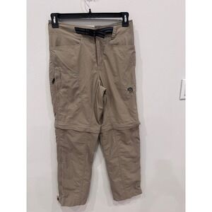 Mountain Hardwear Men's Convertible‎ Hiking Pants Small Beige Zip Off Cargo EUC